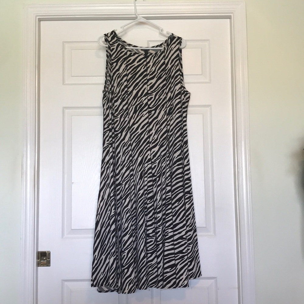 Forever Woman Zebra print panel dress- 2x